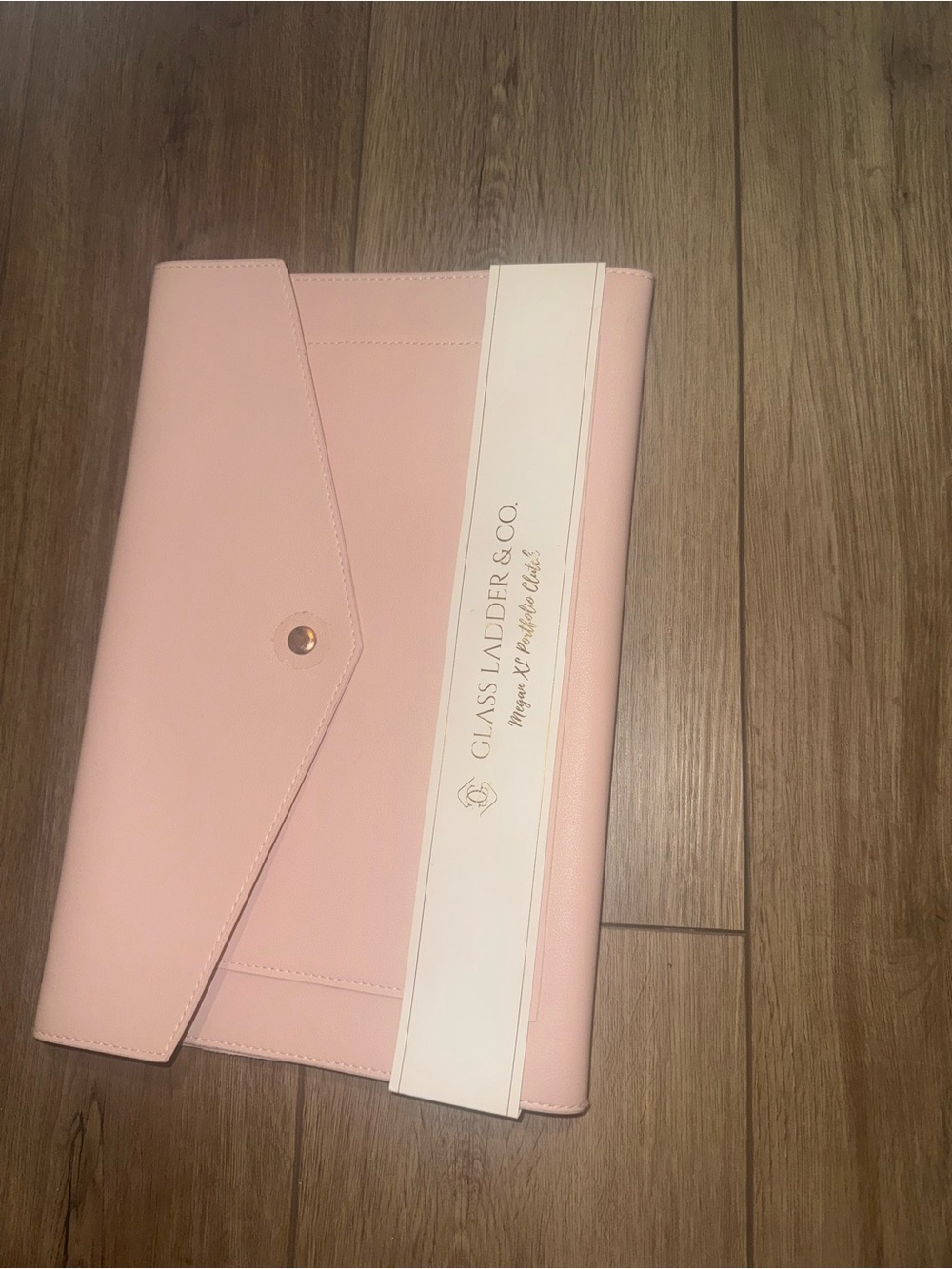 Glass Ladder & Co. Pink Faux Leather Laptop Sleeve